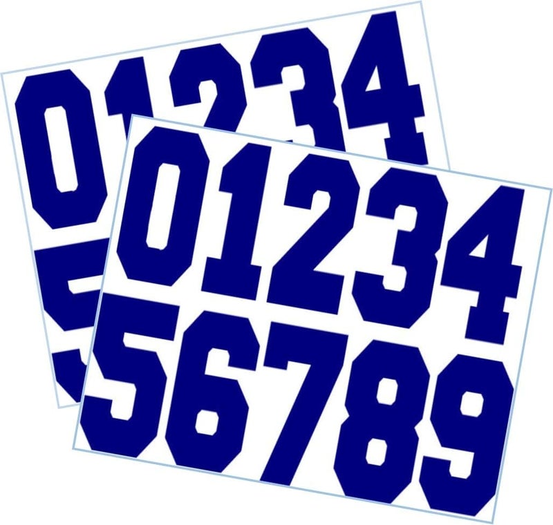 Sports Helmet Numbers 2" Tall by 1" Wide by ® Baseball, Softball, Hockey, Football and Lacrosse